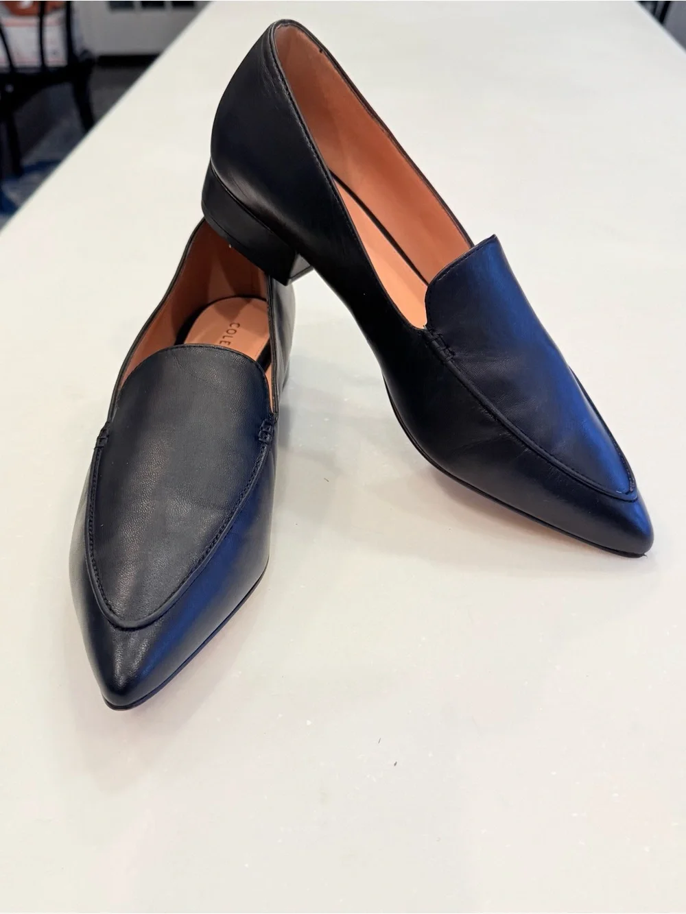 Cole Haan Women's Black Grand Slam 360 Pointed Toe Block Heel Loafers Sz 8